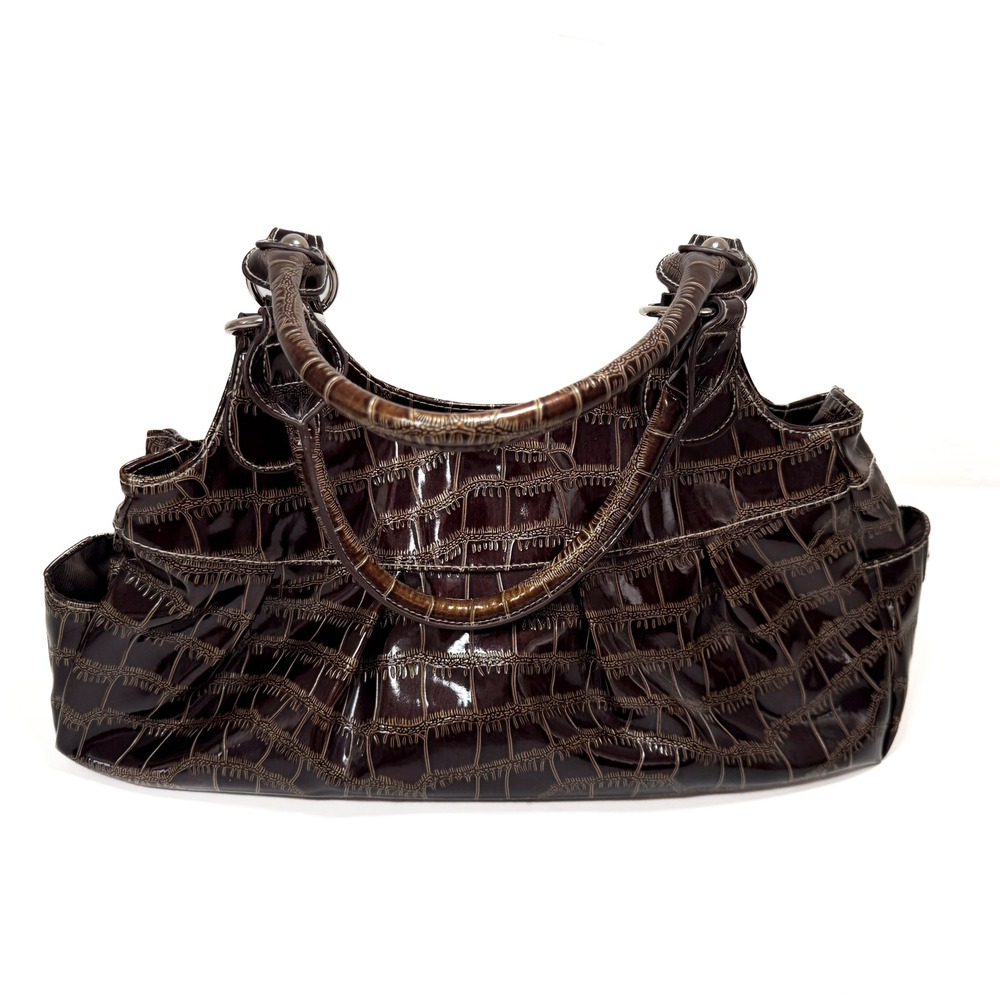 Sag Harbor Satchel Bag Faux Crocodile Leather Shoulder Bag Purse